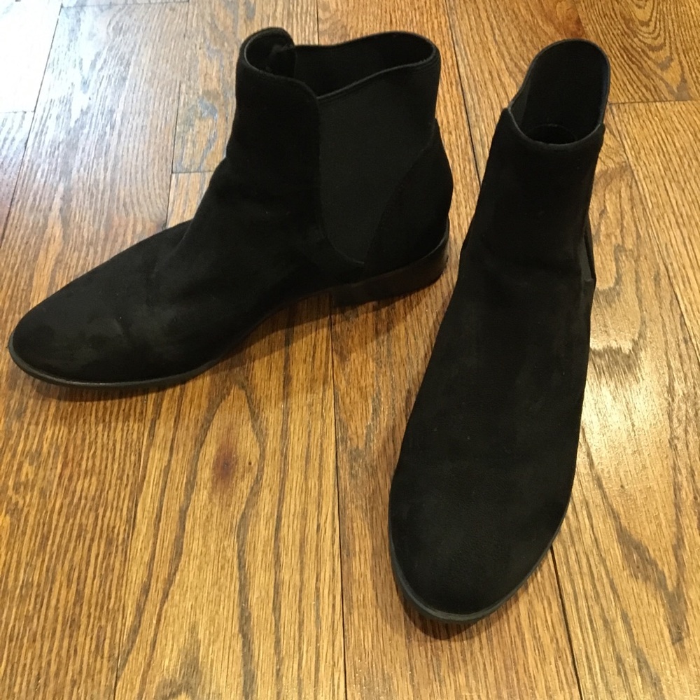 Also Black suede ankle boots